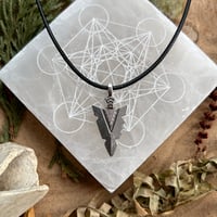 Image 3 of Silver/Gold Arrow Head Cord Necklace