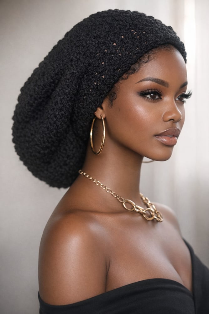 Image of Black loc cap