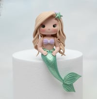 Image 5 of Customized Mermaid Cake Topper - Lightweight Clay