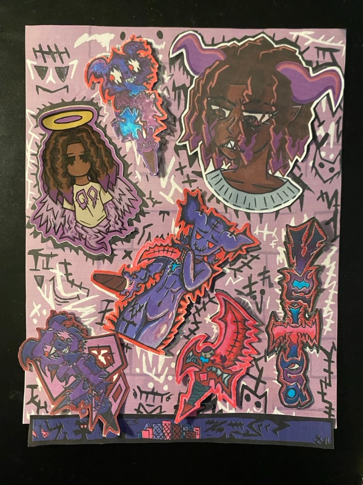 Image of Faded Angels PURPLE "Sticker" PACK