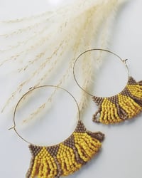 Image 3 of Beaded Fringe Hoops 