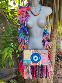 Image 10 of FRILL body cross Sari bag with ruffle -large detachable strap- Protection Eye 1