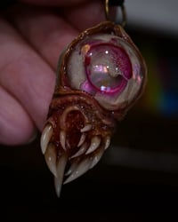 Image 20 of Little Magenta Monster Toothy pendant, OOAK,
