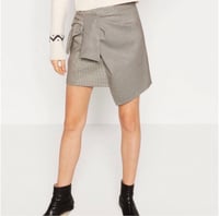 Image 1 of ZARA tie front houndstooth mini skirt