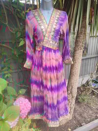 Image 9 of Mykonos Glitter wrap dress Maxi/ Kaftan pink 8-12uk