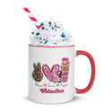 Valentine, Peace, Love Coffee Mug with Color Inside