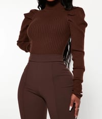 Image 1 of Compliment Me Turtleneck Sweater - Chocolate
