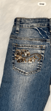 Image 4 of Girls 7 - Y2K Embroidered Bootcut Jeans 