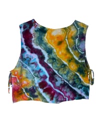 Image 3 of S 100% Cotton Woven Side-Tie Top in Tropical Geode Ice Dye