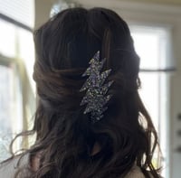 Image 1 of Green and Purple glitter 13 point hair clip