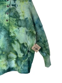 Image 5 of S/M Pocket Hoodie Pullover in Verdant Watercolor Ice Dye