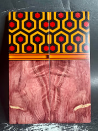 Image 2 of @Kaoticartworks Resin & Red Curly Cottonwood Segmented Knife Scales