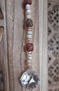 Image 1 of 13 inch Burgundy Glass Bead Suncatcher