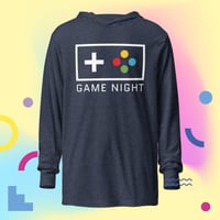 Image 5 of Game Night Hooded Long-Sleeve T-shirt