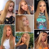 Image 9 of #27 Honey Blonde Human Hair Straight Wig