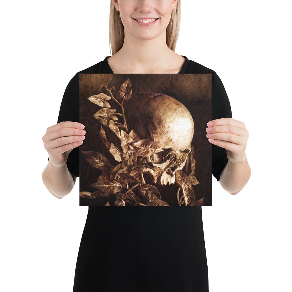 Photo Print: Human Skull and Vines