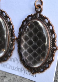 Image 2 of Antique Embellished Snake Shed Earrings