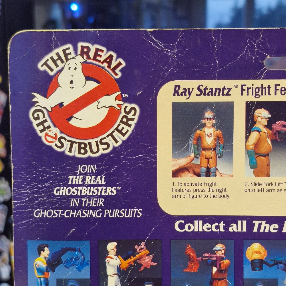 Image of Kenner The Real Ghostbusters Fright Features Ray Stantz & Jail Jaw Ghost (Carded)