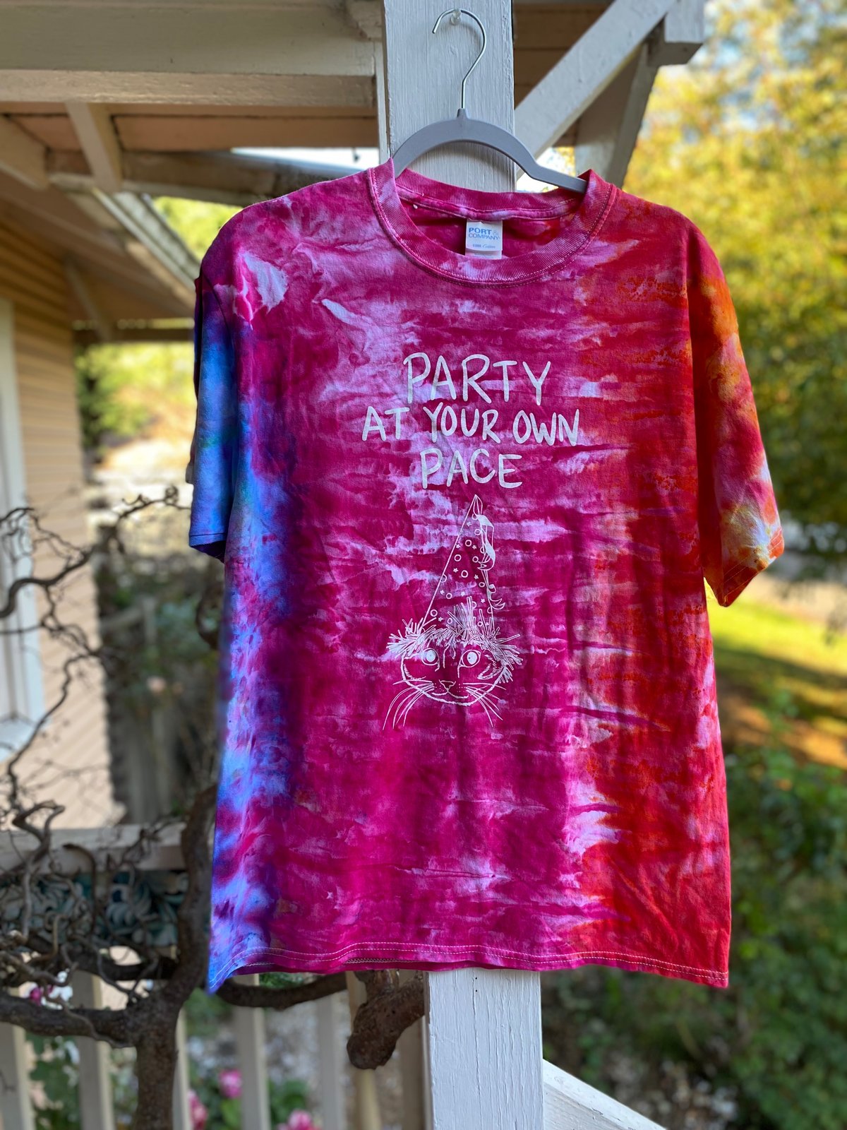 Image of LARGE Party At Your Own Pace Tie Dye Shirt