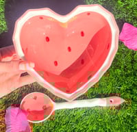 Image 3 of Handmade Heart Ceramic Bowl & Spoon