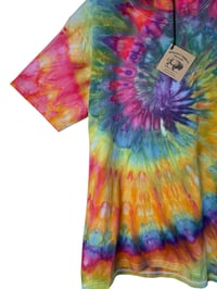 Image 4 of M Adult Combed Cotton Tee in Euphoric Spiral Ice Dye