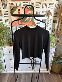 Image 2 of Black tie back top