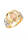 14K heart Lady of Guadalupe ring