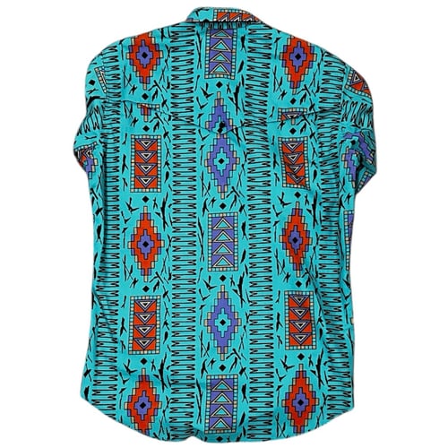 Image of Vintage Wrangler Teal Cowboy Button Up