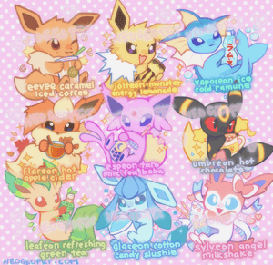 Image of eeveelution drinks stickers
