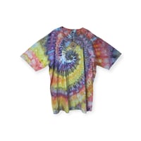 Image 1 of 3XL Adult Combed Cotton Tee in Earthy Bright Spiral Ice Dye