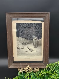 Image 1 of LARGE STATEMENT PIECE "1800's Dante Inferno Gustave Dore" page with preserved spider web - A