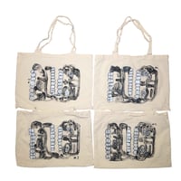 Image 2 of small block printed tote bag 