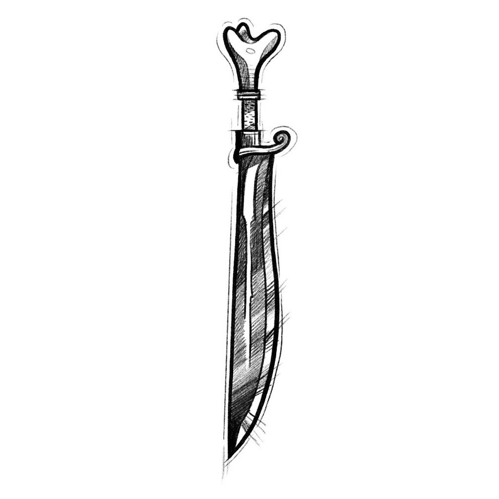 Bone dagger (sketch style) - $50 flat rate special