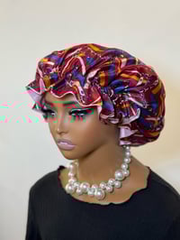 Image 1 of Double Layer Satin Hair Bonnet