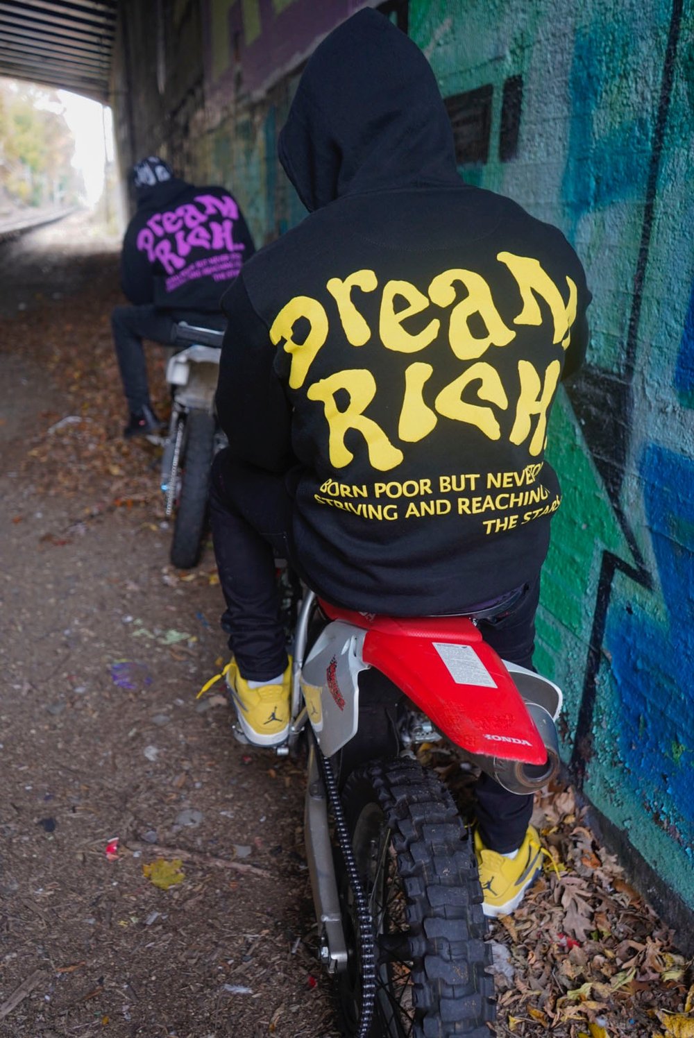 DREAM RICH HOODIE // PURPLE &YELLOW PRINT