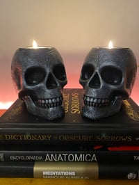 Image 1 of Stone tea light/ incense holder (antique silver) )