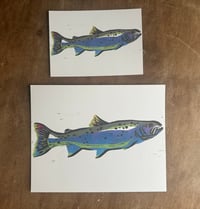 Reproduction Linocut Print - trout