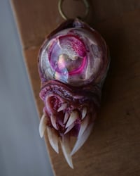 Image 13 of Little Magenta Monster Toothy pendant, OOAK,
