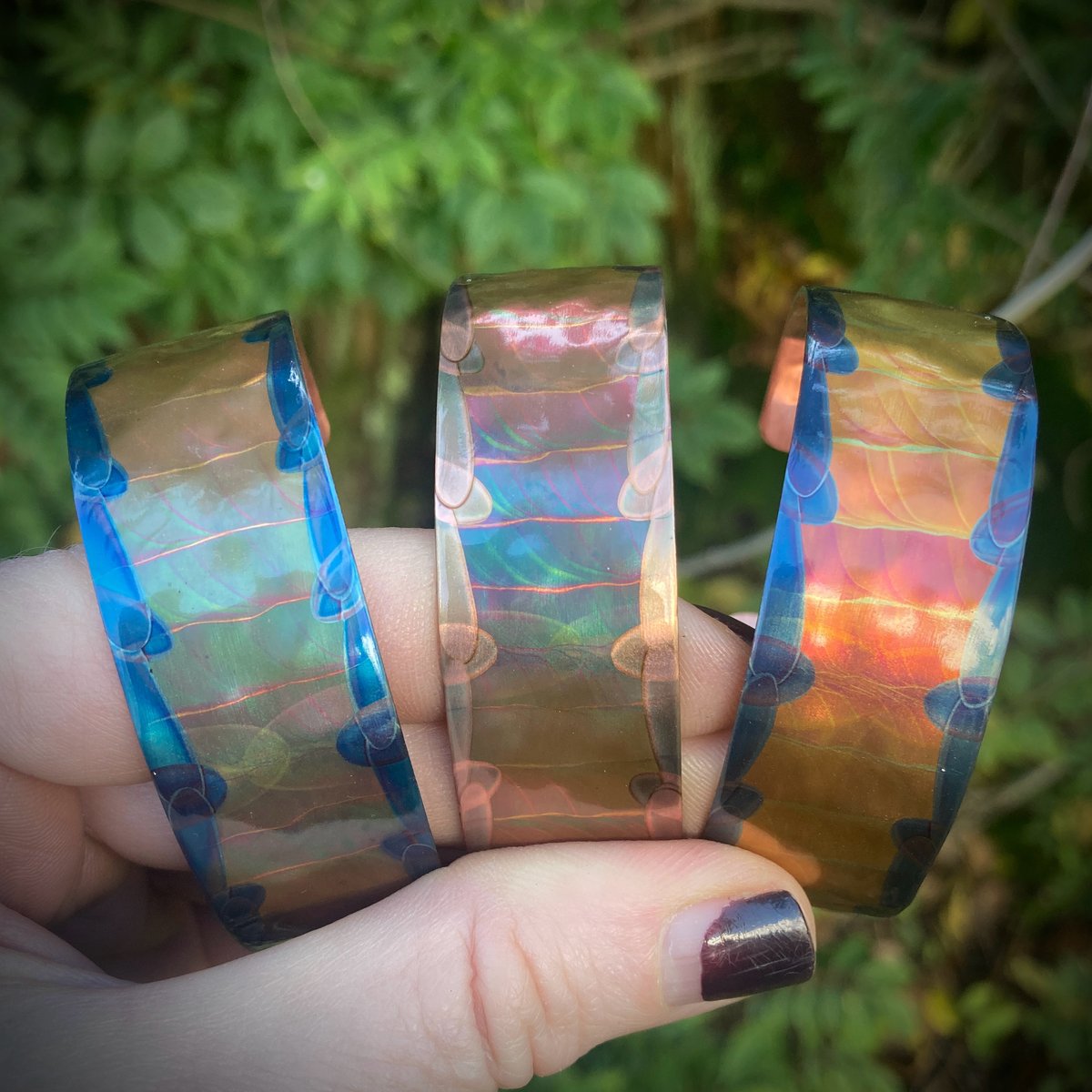 Flame Painted Copper Cuff Bracelet