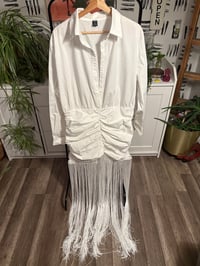 Image 1 of NWT White fringe dress/top