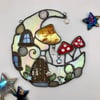 Red Mushie Moon Suncatcher