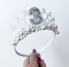 White Snow Princess birthday tiara crown party hat hair accessories 