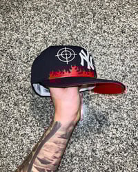Image 4 of RED BRIM NAVY BLUE YANKEES CUSTOM FITTED 