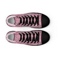 Image 7 of Pink & Black Spiderwebs Goth/Punk/Kawaii/Pastel Women’s high top canvas shoes