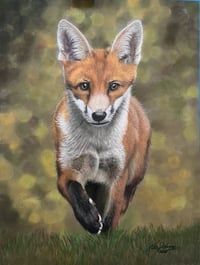 Image 1 of Fox - "The Curious Visitor" Framed Original 