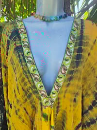 Image 14 of Wanderlust maxi dress Sari tie dye Mustard upto 18 uk