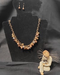 Necklace/Earring Set - multi-metal, copper, gold, silver