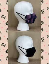 Image 4 of Purple bleach dyed custom 3 layer reversible face mask