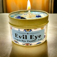 Image 1 of Evil Eye Candle | 4 oz | Metal Tin