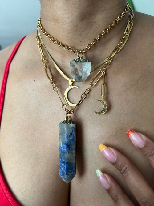Image of JONNI • Soldalite & Moon Necklace